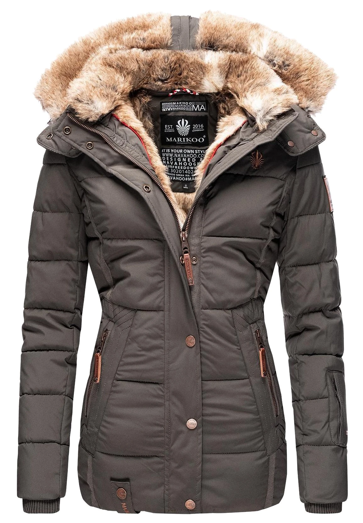 Marikoo NekooGiacca InvernaleDark Grey Donna Giacche E Blazer M5M21G003-C12 1 Marikoo NekooGiacca InvernaleDark Grey Donna Giacche E Blazer M5M21G003-C12