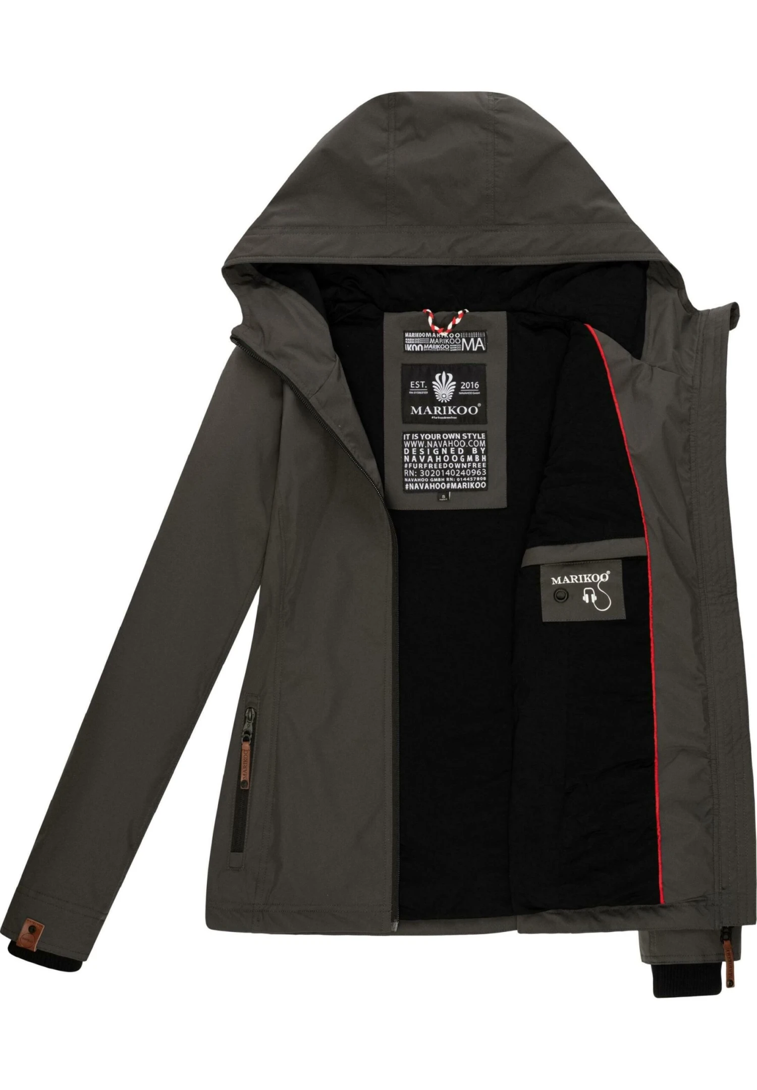 Marikoo BrombeereGiacca OutdoorDark Grey Donna Giacche E Blazer M5M21U010-Q12 4 Marikoo BrombeereGiacca OutdoorDark Grey Donna Giacche E Blazer M5M21U010-Q12 - immagine 4
